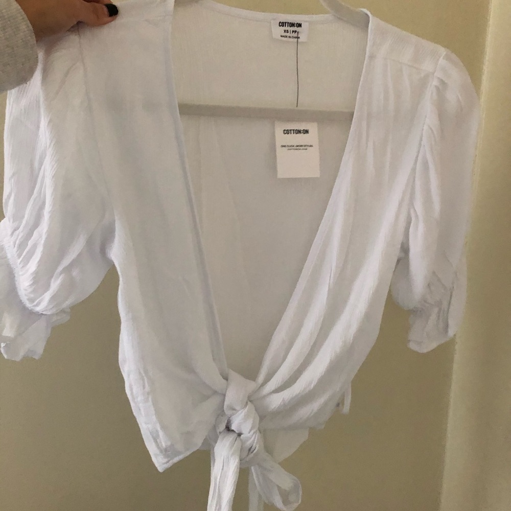 White crop trop blouse